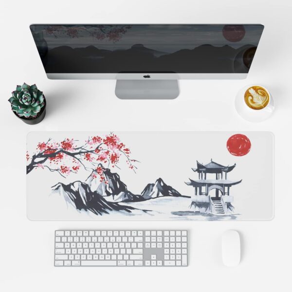EFISH Cherry Blossom Mouse Pad (800 × 300 × 3 mm) Extended Large Mouse Pad Desk Pad, Stitched Edges Mouse Pad, Non-Slip Rubber Base, Gaming Mouse Pad XL