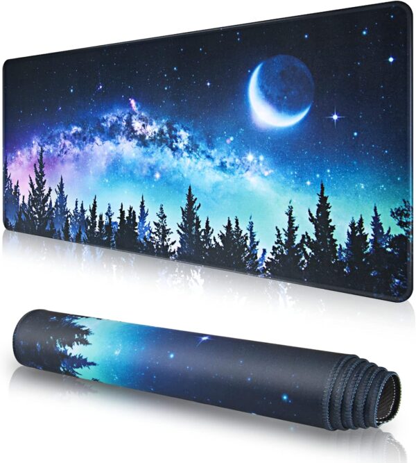 EFISH Extended Large Stitched Edge Mouse Pad, Non-Slip Rubber Base