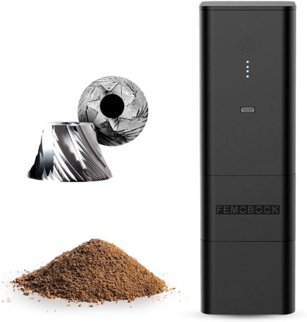 Râșniță electrică de cafea A2 neagră, reîncărcabilă, fără fir, portabilă, pentru exterior, demontare fără unelte