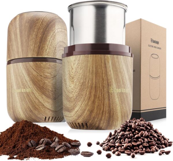 Râșniță electrică de cafea COOL KNIGHT, râșniță de condimente, râșniță electrică de cafea cu lamă din oțel inoxidabil 304, potrivită pentru boabe de cafea, condimente, ierburi, cereale, nuci